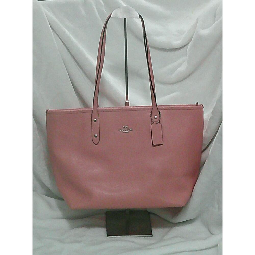Coach City Tote Pink Crossgrain Leather Shoulder Bag F57522
